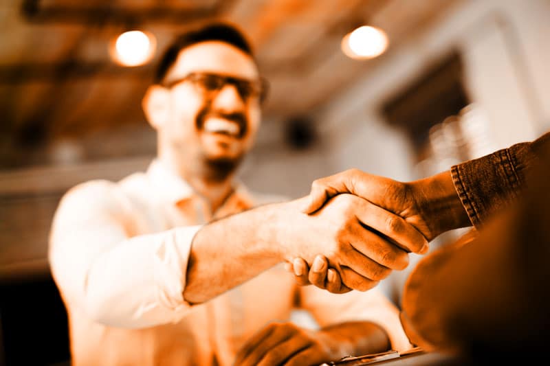 Handshake at a corporate event