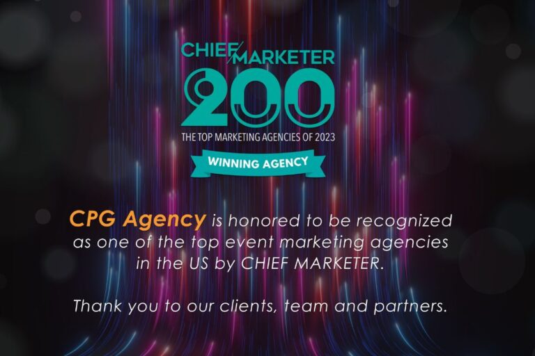 CPG AGENCY NAMED TOP 200 EXPERIENCE AGENCY BY CHIEF MARKETER